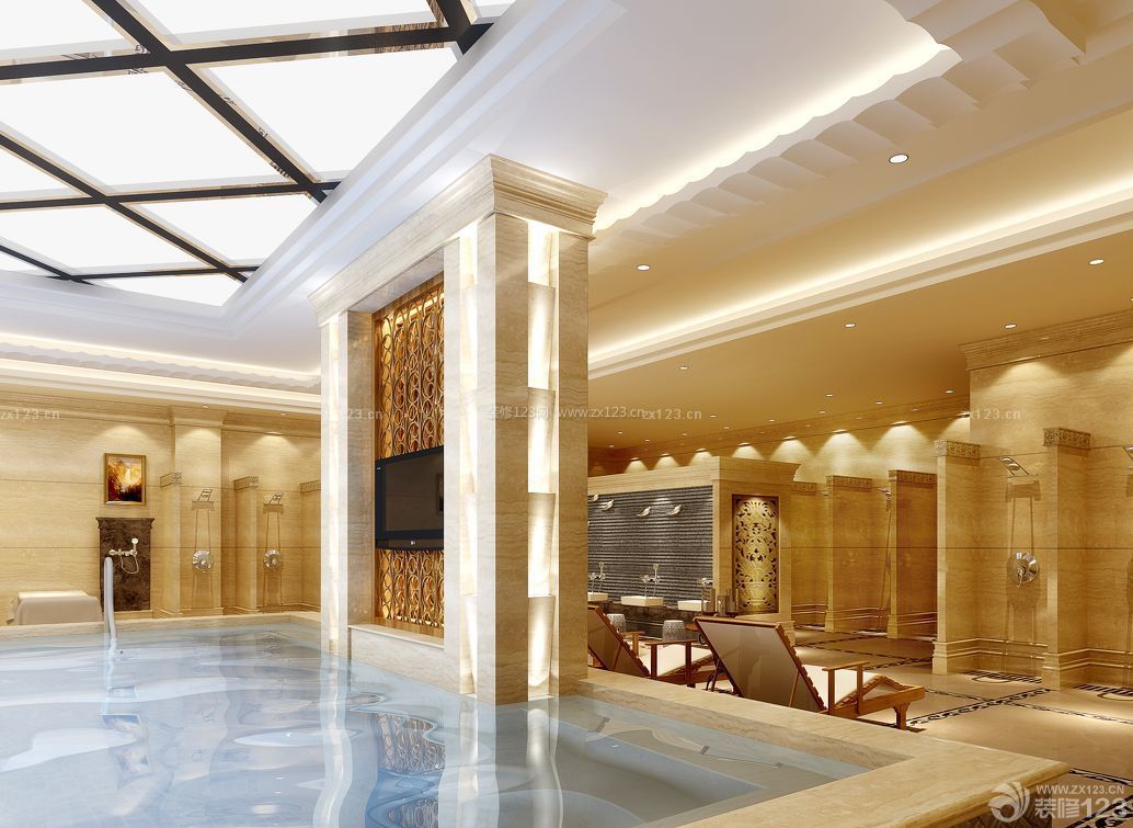 洗浴中心大厅隔断设计效果图片