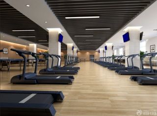 现代健身房原木地板装修效果图片