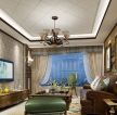 美式别墅客厅电视机背景墙装修效果图