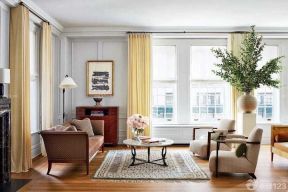 客厅窗帘装修效果图 黄色窗帘装修效果图片