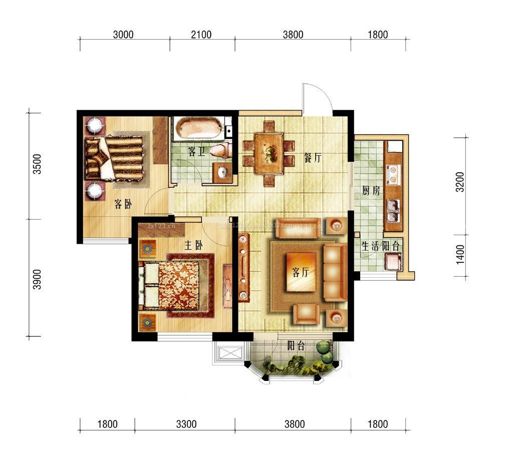 家庭别墅设计客厅平面图