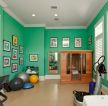 最新健身房绿色墙面装修效果图片