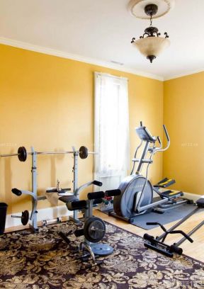 健身房效果图 黄色墙面装修效果图片