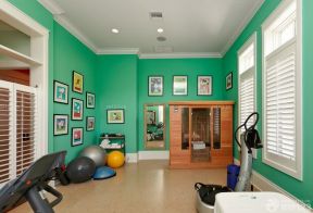健身房效果图 绿色墙面装修效果图片