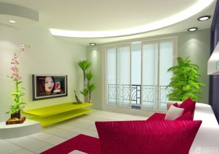 现代温馨小户型客厅电视背景墙装修效果图片