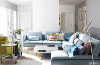 现代简约家装客厅布艺组合沙发图片