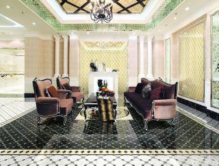 欧式家装设计客厅地板砖效果图