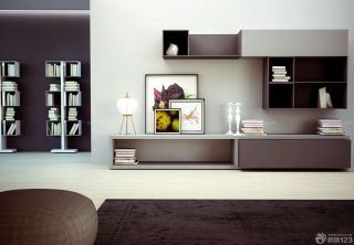 现代别墅设计客厅装饰柜效果图片