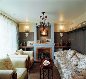 地中海客厅 木质茶几装修效果图片