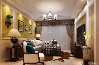 舒适地中海客厅黄色墙面装修效果图片