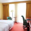 快捷宾馆房间室内纯色窗帘装修效果图片