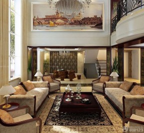 跃层客厅装修效果图 现代中式家装