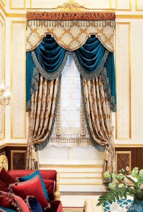 欧式客厅窗帘效果图 窗帘搭配效果图
