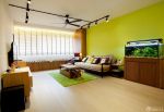 小客厅绿色墙面装修设计效果图片
