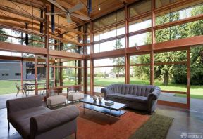 客厅吊顶装饰效果图 生态木别墅