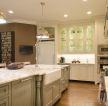 开放式厨房大理石台面装修设计效果图片