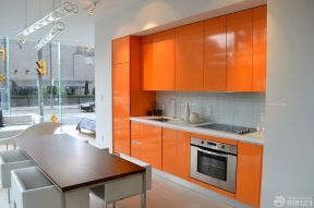 现代厨房橙色橱柜装修效果图大全