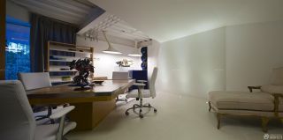 小办公室白色墙面装修效果图片