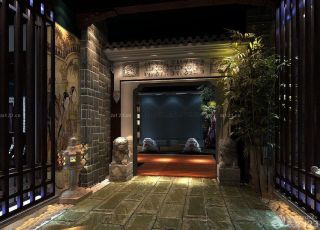 中式茶楼室内设计装修效果图片