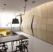 现代家装60平米loft客厅木质背景墙装修效果图片