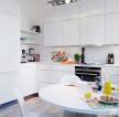 60平米二室一厅小户型厨房白色橱柜装修效果图片