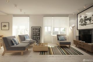 60平米小户型客厅木质茶几装修设计效果图片