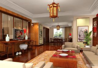 中式家装风格客厅电视墙图片