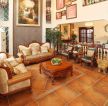 美式复式客厅组合沙发装修效果图片