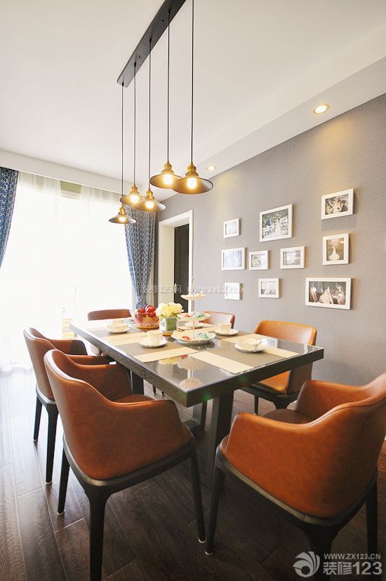 经典家装餐厅设计简约吊灯装修效果图片