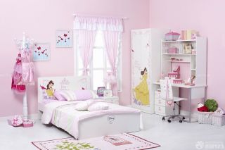 温馨儿童房粉色墙面装修设计效果图片