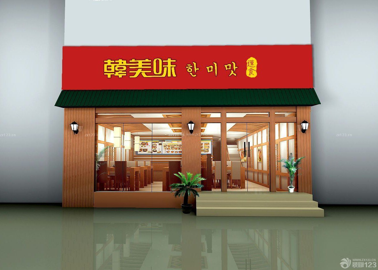 小吃店面門頭設計效果圖