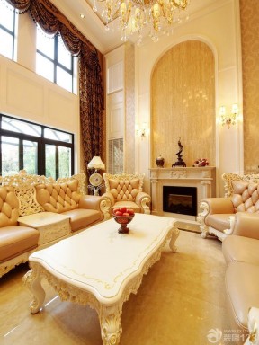 欧式别墅客厅组合沙发装修效果图片