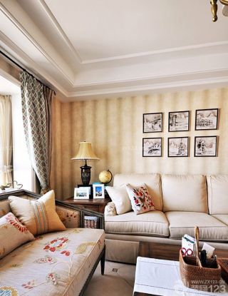 美式小户型客厅组合沙发装修效果图片