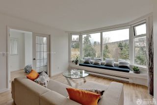 现代简约家庭客厅飘窗设计效果图
