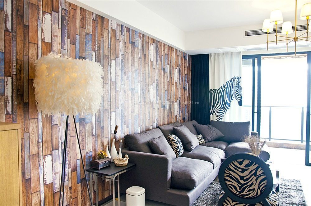100平米房子客厅沙发背景墙装修效果图片