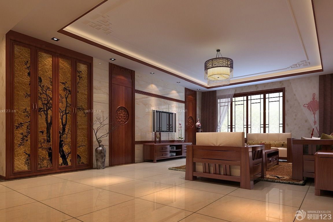 中式小户型客厅吊顶图片