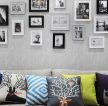 现代沙发背景墙照片墙效果图