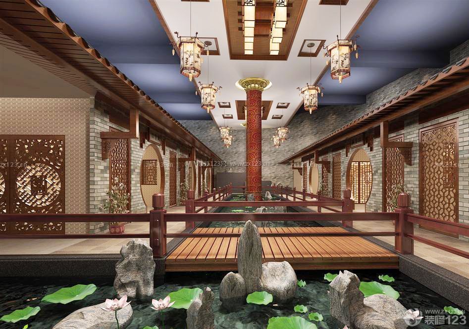 最新中式茶楼室内设计效果图片