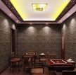 最新中式茶楼室内墙砖背景墙设计效果图大全