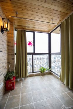 混搭风格阳台生态木吊顶装修设计图片