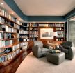 现代客厅连书房装修效果图