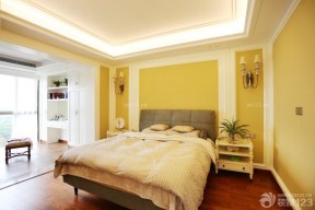 温馨卧室设计黄色墙面装修效果图