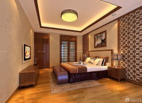 中式卧室背景墙 现代简单装修