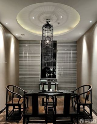 高档茶楼室内吊灯装修设计图片