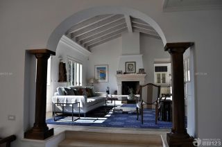 简约欧式客厅拱形门洞装修效果图片