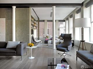 现代家装客厅石膏罗马柱装修效果图