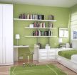 儿童房卧室绿色窗帘装修效果图片大全