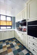 美式家居风格厨房地面瓷砖效果图
