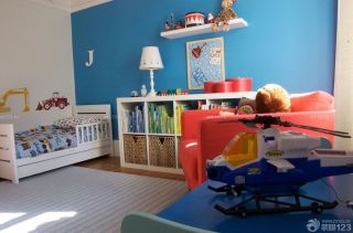 地中海儿童房卧室墙面置物架装修效果图片