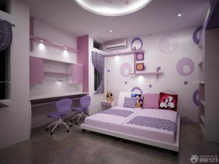 儿童房卧室墙面置物架装修效果图片